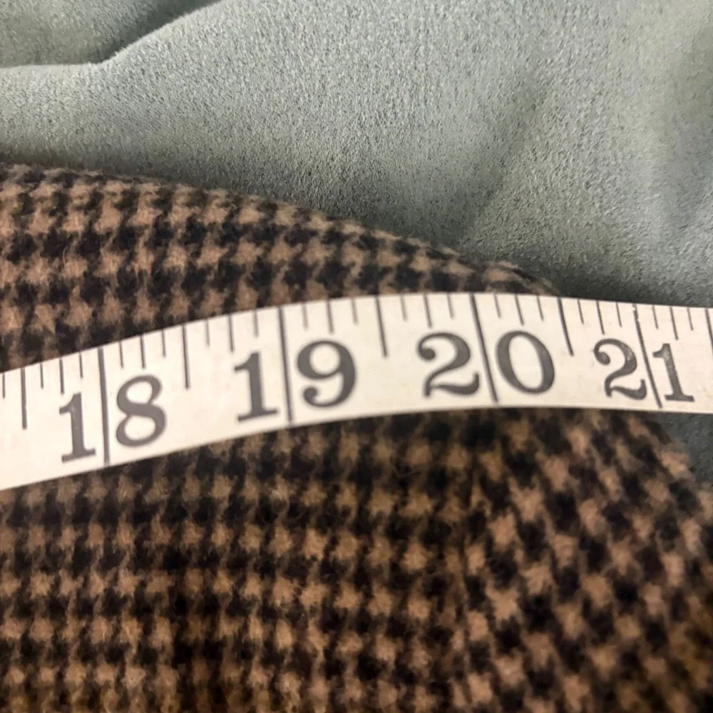 Stafford Blazer Men46L Tan Black Houndstooth Plaid Sport Coat 2B Wool Camel Hair